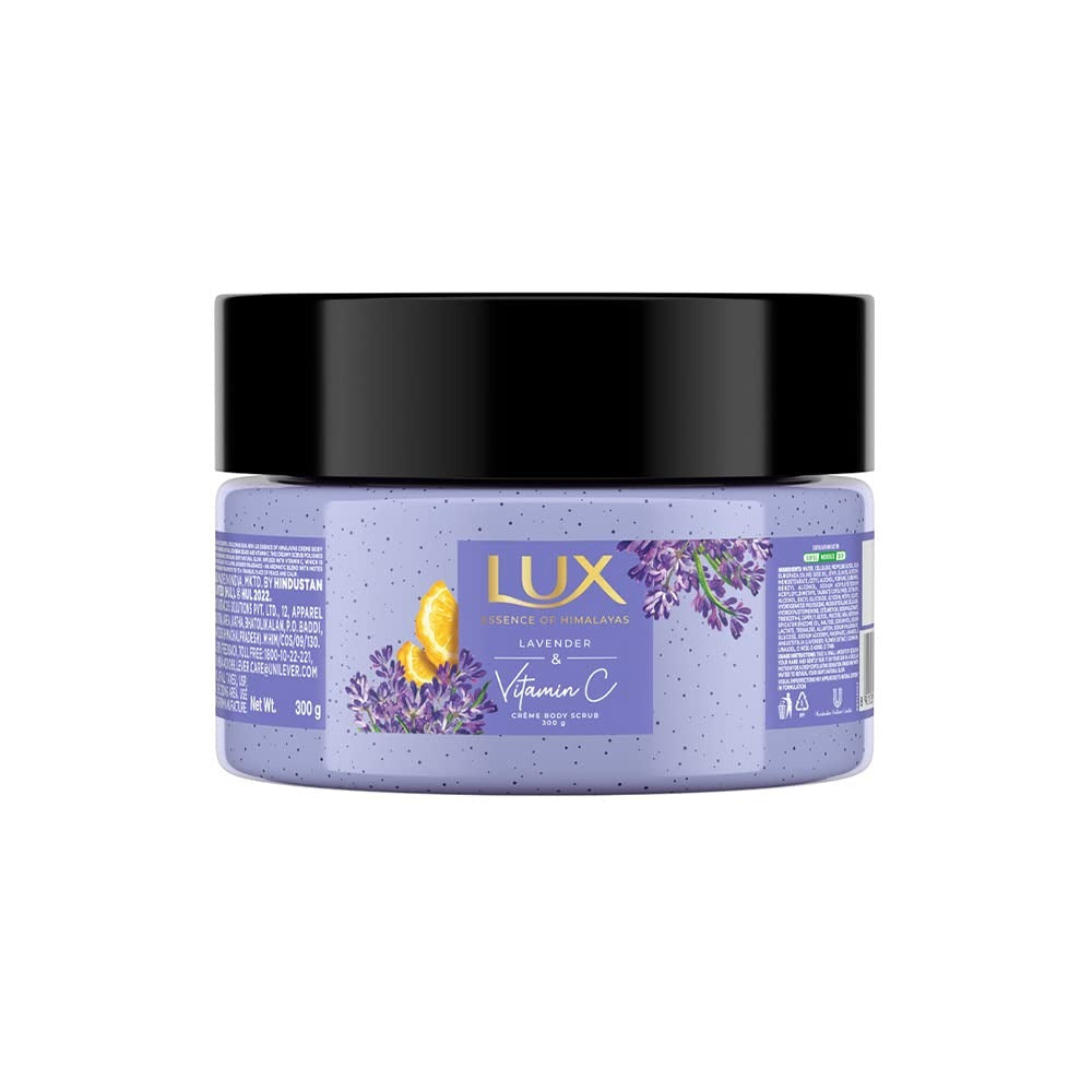 Lux Essence of Himalayas Lavender & Vitamin C Crème Body Scrub 300 g,Lux body scrub, lavender scrub, Vitamin C body scrub, exfoliating crème, Himalayas skincare