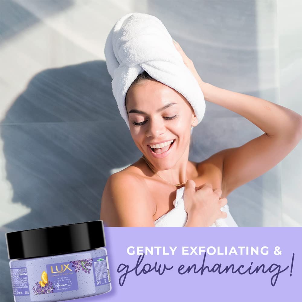 Lux Essence of Himalayas Lavender & Vitamin C Crème Body Scrub 300 g,Lux body scrub, lavender scrub, Vitamin C body scrub, exfoliating crème, Himalayas skincare