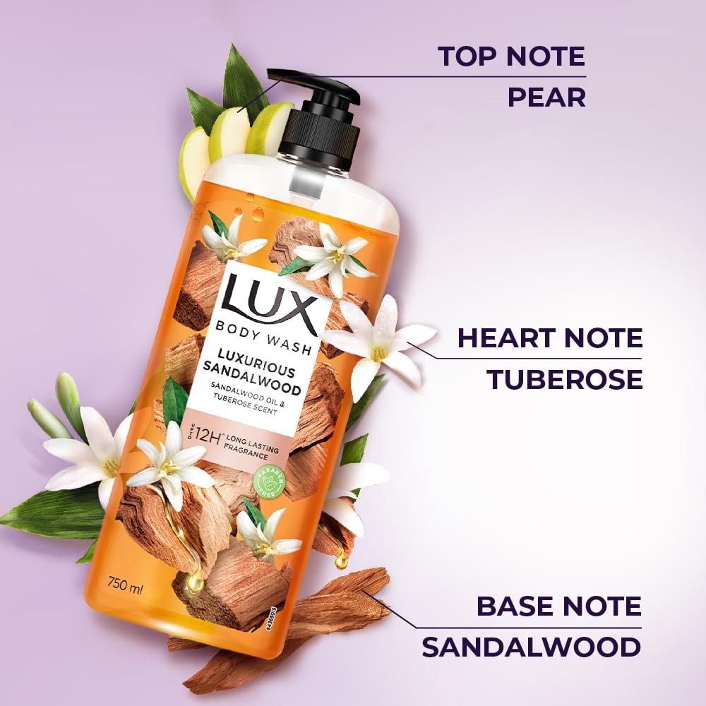 Lux Luxurious Sandalwood with Sandalwood Oil & Tuberose Scent, 750 ml
