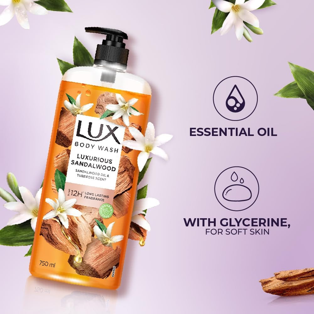 Lux Luxurious Sandalwood with Sandalwood Oil & Tuberose Scent, 750 ml