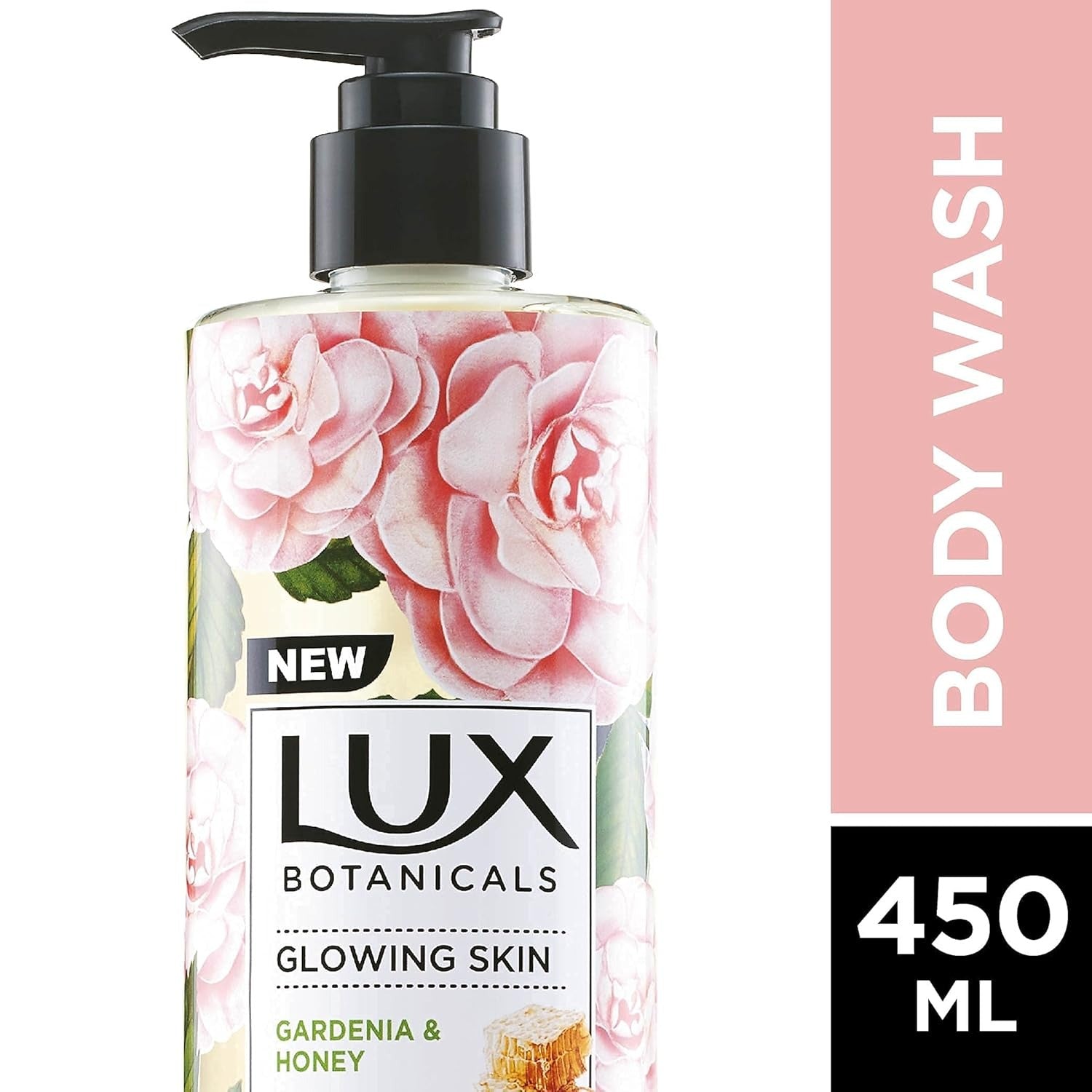 Lux Botanicals Glowing Skin Body Wash With Gardenia & Honey Extracts For Women, 100% Natural Extracts, Moisturizing & Gentle Shower Gel Smooth & Nourished Skin