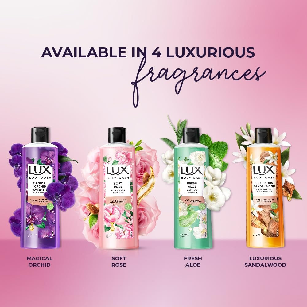 Lux Soft Rose Bodywash with French Rose & Almond Oil, 245 ml