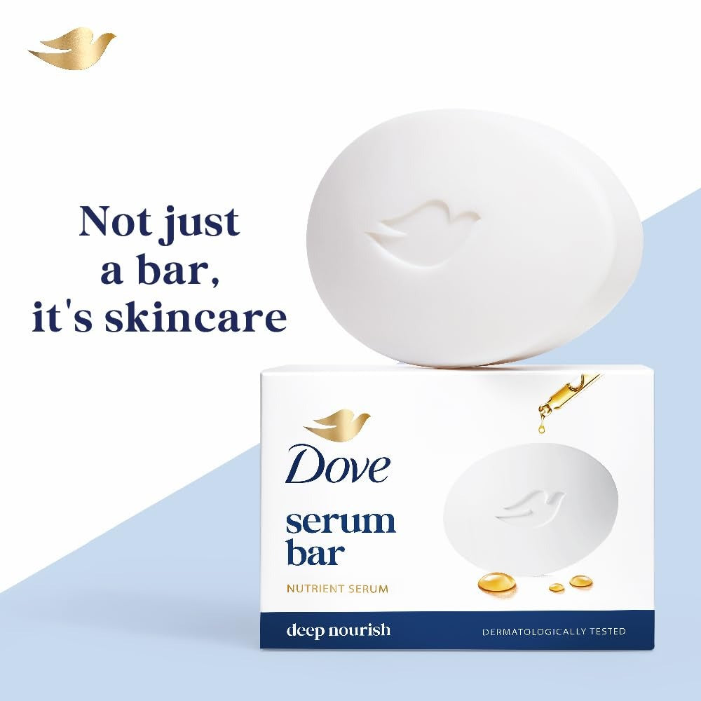 Dove Serum Bar | with Nutrient Serum | Deep Nourish | 375g (125g x 3),Dove soap, serum bar, nourishing soap, moisturizing bar, nutrient serum, deep nourish,