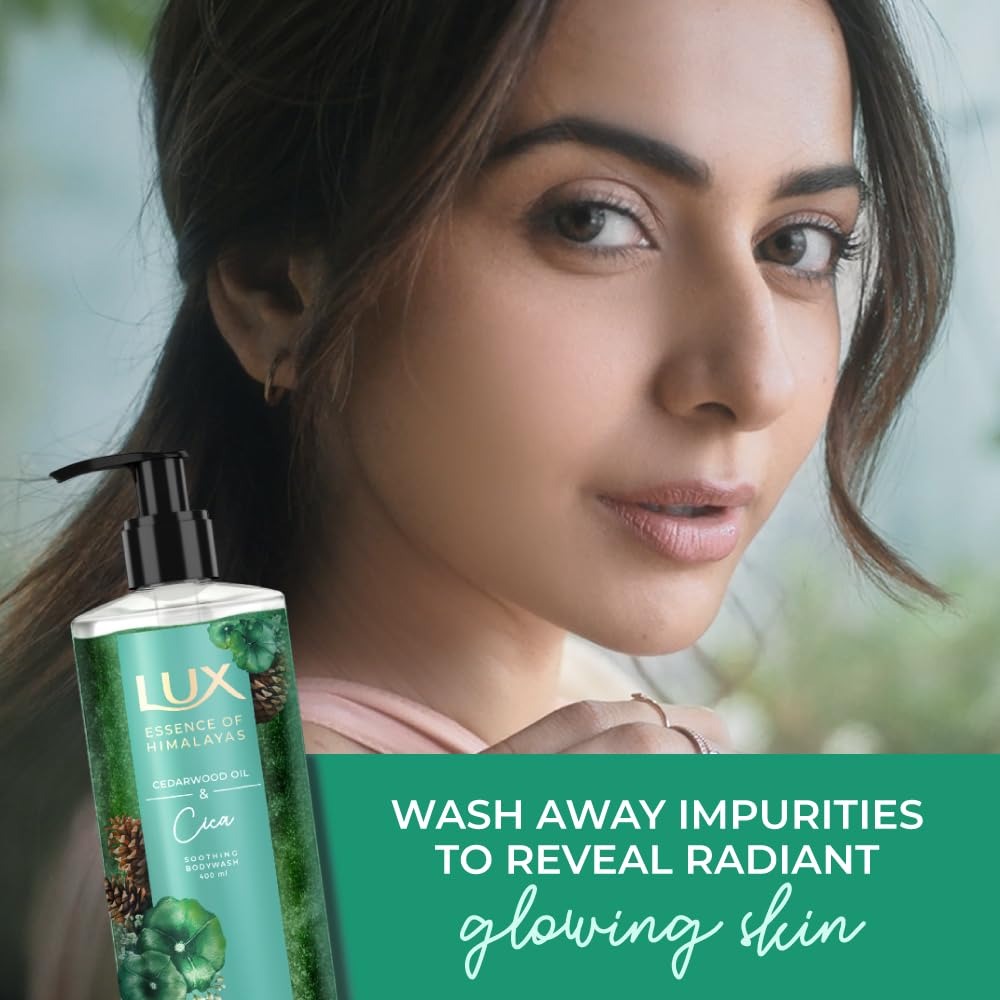 Lux Essence of Himalayas | Cedarwood Oil & Cica|100% Natural himalayan oil | Soothing Body Wash 400 ml,Lux Body Wash, Himalayan Oil, Cedarwood Body Wash