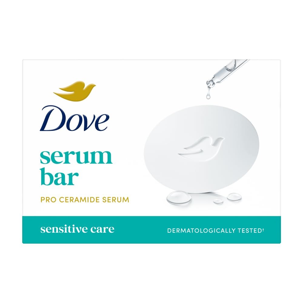 Dove Advanced Sensitive Care Bar | Ceramide - Nutrient Cream | 125g Bar,Dove bar, sensitive skin soap, ceramide soap, moisturizing bathing bar, gentle cleanser,