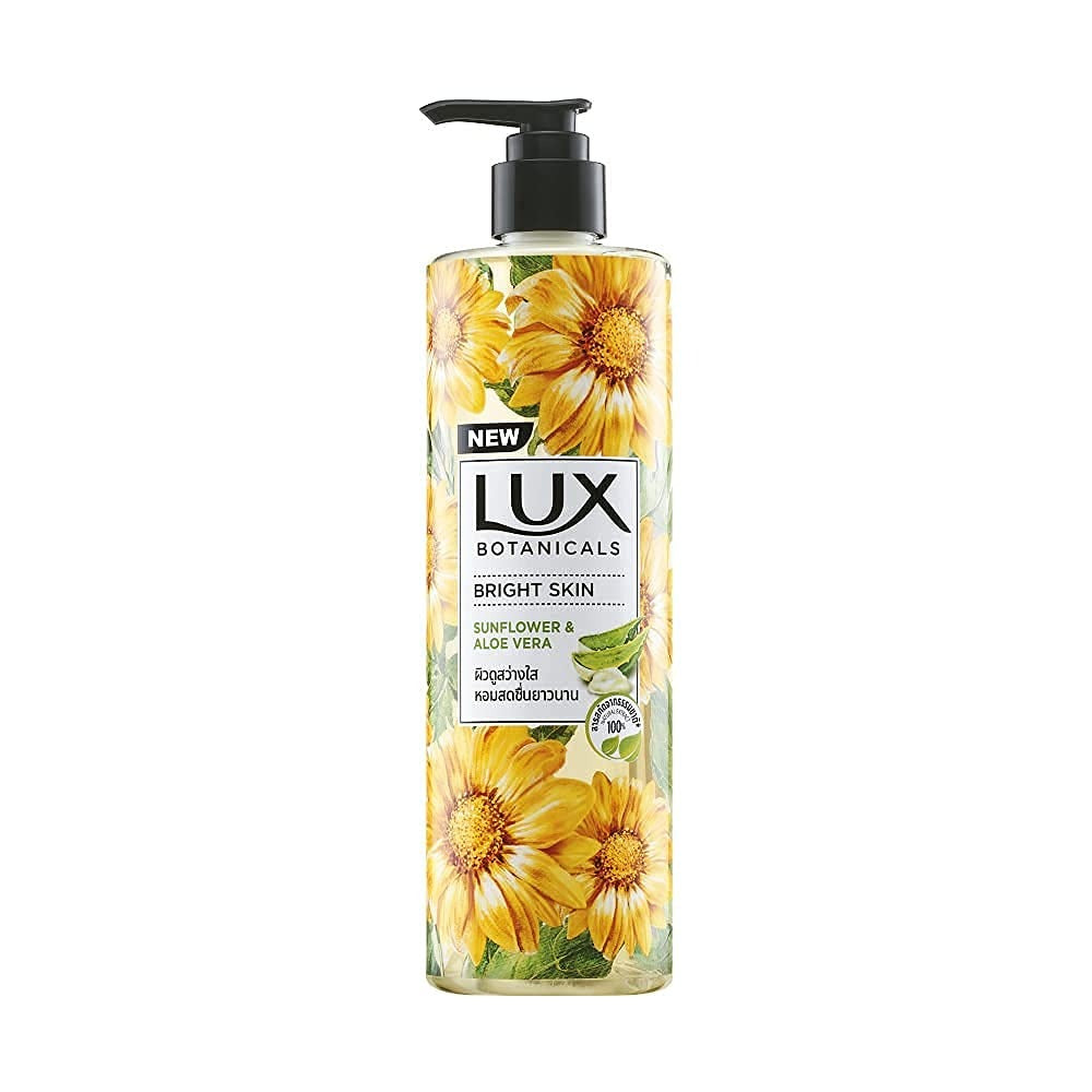 Lux Botanicals Body Wash, Sunflower & Aloe Vera, Shower Gel for Women, 100% Natural Extracts, Gives Bright Skin, Paraben Free, 450 ml,Lux Botanicals Body Wash