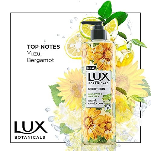 Lux Botanicals Body Wash, Sunflower & Aloe Vera, Shower Gel for Women, 100% Natural Extracts, Gives Bright Skin, Paraben Free, 450 ml,Lux Botanicals Body Wash