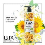 Lux Botanicals Body Wash, Sunflower & Aloe Vera, Shower Gel for Women, 100% Natural Extracts, Gives Bright Skin, Paraben Free, 450 ml,Lux Botanicals Body Wash