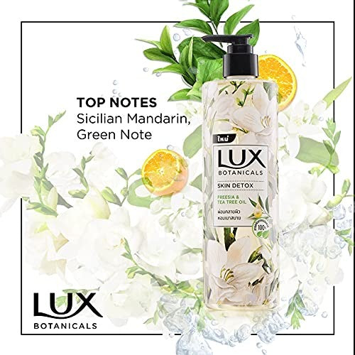 Lux Botanicals Skin Detox Body Wash With Freesia&Tea Tree Oil Extracts For Women,100% Natural Extracts,Purifying&Gentle Shower Gel For Nourished&Revived Skin