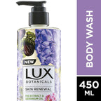 Lux Botanicals Skin Renewal Body Wash with Geranium Oil & Fig Extract for Women, 100% Natural Extracts, Moisturizing & Rejuvenating Shower Gel for Nourished