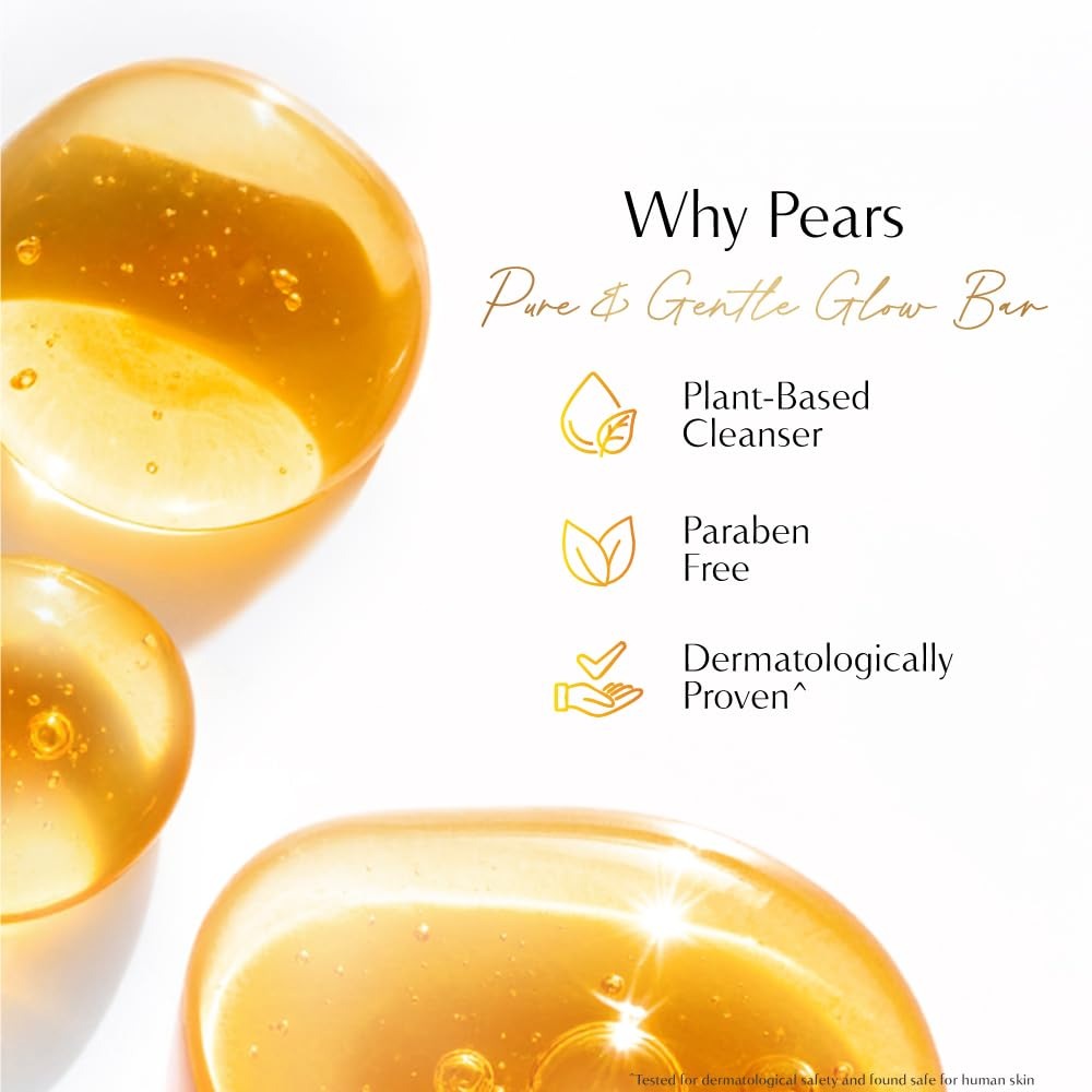 Pears Pure & Gentle Bathing Soap Bar 125 g (Combo Pack of 8) Moisturizing Glycerin Soap for Soft|| Glowing Skin & Body - Paraben Free|| For Men & Women,