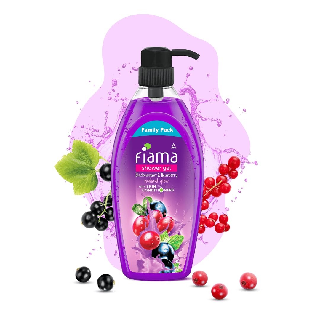 Fiama Body Wash Shower Gel Blackcurrant & Bearberry, 895 ml Family Pack, Body Wash for Women & Men with Skin Conditioners for Radiant Glow