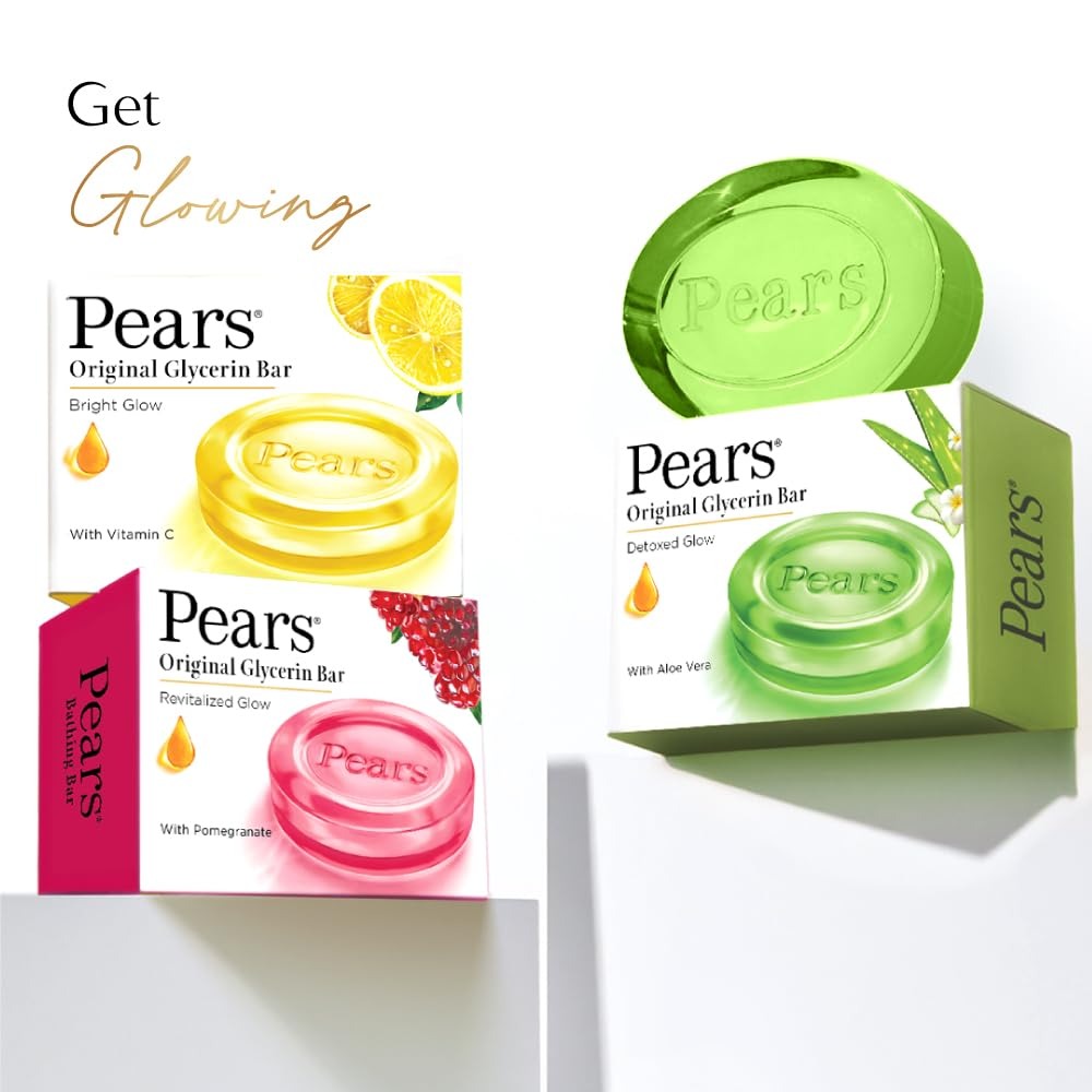 Pears Naturalé Aloe Vera Detoxifying Soap Bar|| 125 g (Pack of 4),Pears Naturalé Aloe Vera Soap, Detoxifying Soap Bar, Glycerin Soap, Aloe Vera Bathing Bar,
