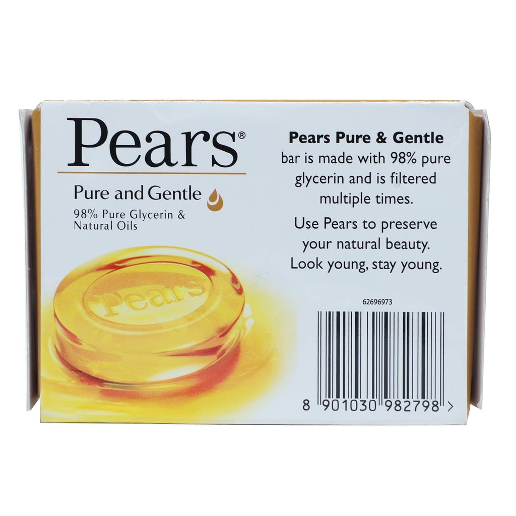Pears Pure & Gentle with Glycerin & Natural Oils Bathing Bar, 100g + 20g free,Pears soap, Pure & Gentle bar, glycerin soap, moisturizing bathing bar,