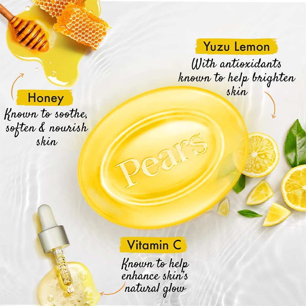 Pears Naturale Vitamin C Soap 100gm,Pears Vitamin C Soap, Brightening Soap Bar, Naturale Soap, Glycerin Soap, Citrus Soap, Glowing Skin Soap, Natural Extracts,