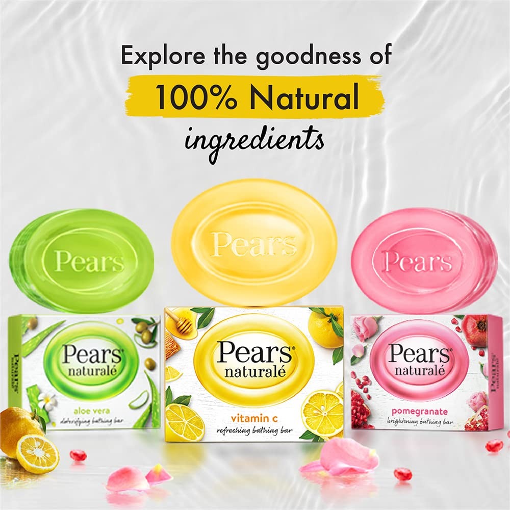 Pears Naturale Vitamin C Soap 100gm,Pears Vitamin C Soap, Brightening Soap Bar, Naturale Soap, Glycerin Soap, Citrus Soap, Glowing Skin Soap, Natural Extracts,