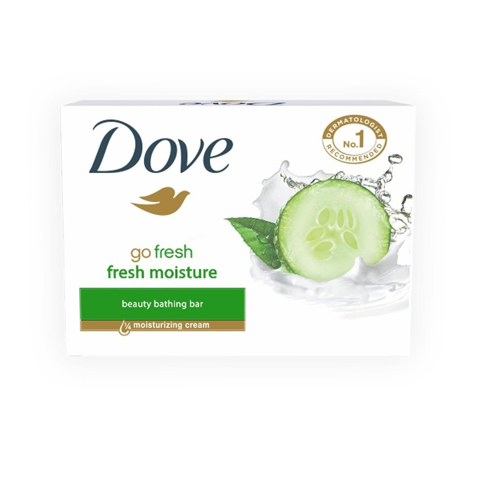 Dove Fresh Beauty Bar (pack of 6) 75g each for Hydrated Skin with Cucumber & Green Tea Leaves scent