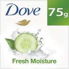 Dove Fresh Beauty Bar (pack of 6) 75g each for Hydrated Skin with Cucumber & Green Tea Leaves scent