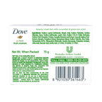 Dove Fresh Beauty Bar (pack of 6) 75g each for Hydrated Skin with Cucumber & Green Tea Leaves scent