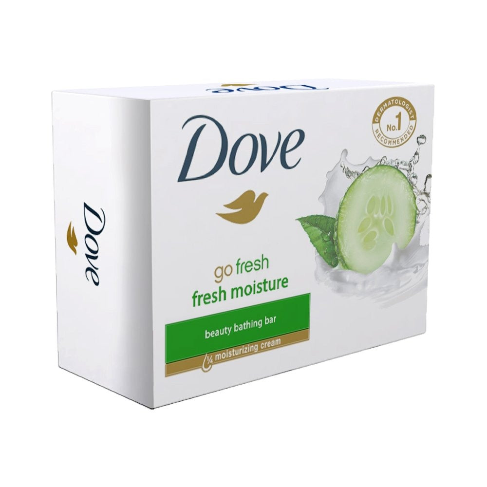 Dove Fresh Beauty Bar (pack of 6) 75g each for Hydrated Skin with Cucumber & Green Tea Leaves scent