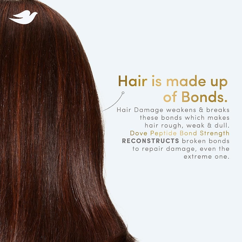 Dove Peptide Bond Strength Shampoo for Dry & Damaged Hair - 650 ml | Enriched with PROTEIN PEPTIDES | Reconstructs broken Bonds for 20X Stronger Hair