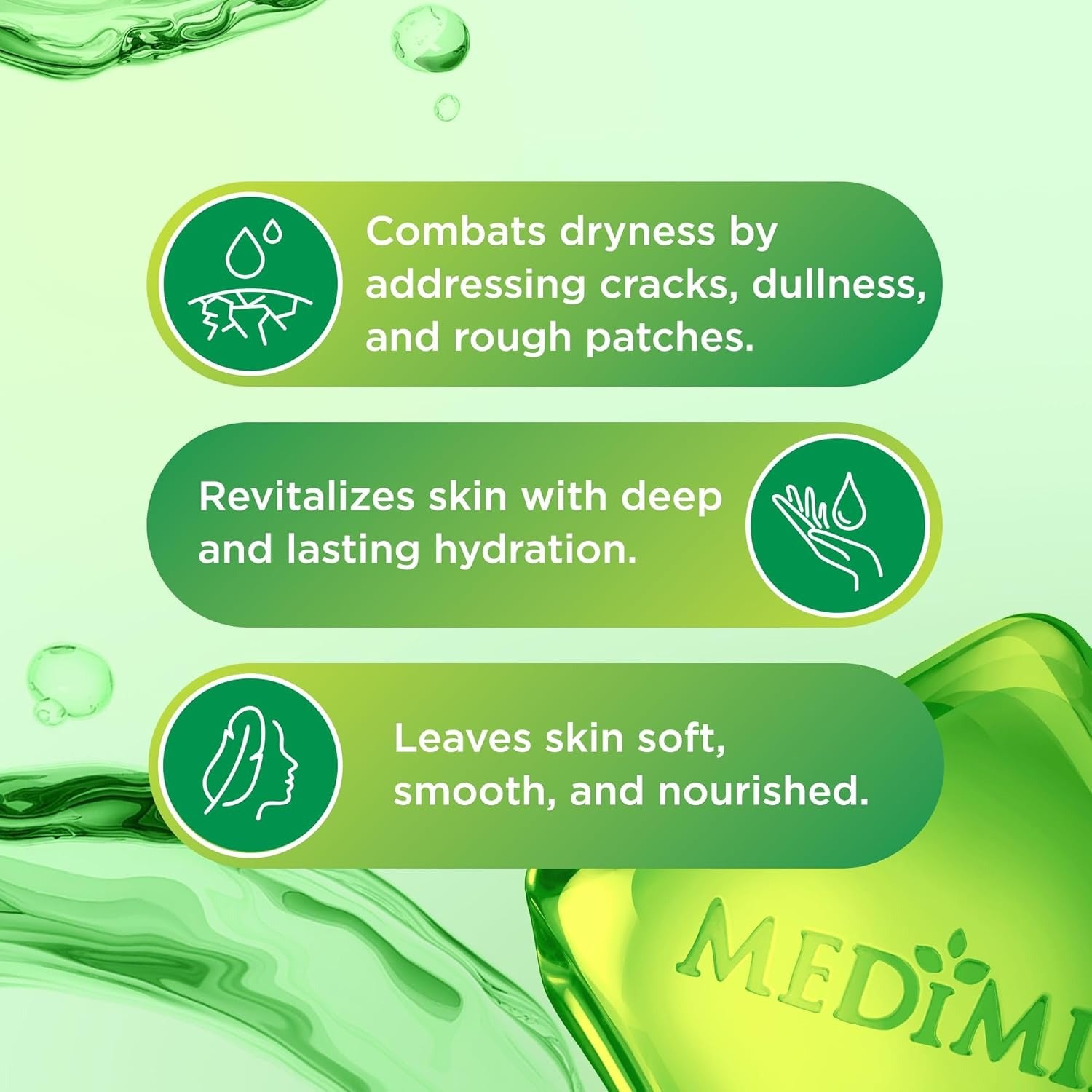 Medimix Clear Glycerine Bathing Bar Soap for Dry Skin 100g (3 + 1 Combo Pack) | Infused with Lakshadi Oil & Aloe Vera | Effective for Dry Skin,