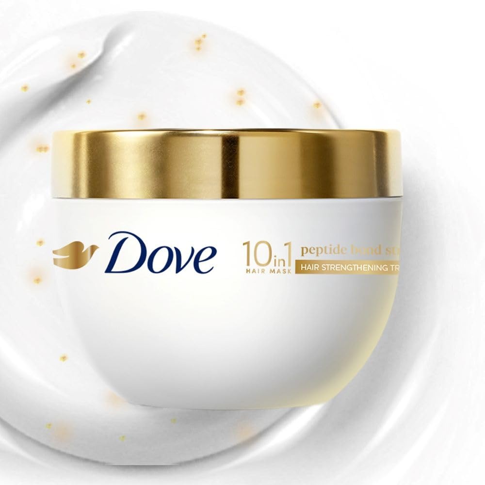 Dove 10in1 Peptide Bond Strength Hair Treatment Mask 300 ml |For Extremely Damaged Hair | with PROTEIN PEPTIDES beads| Reoncstructs bonds to repair heat