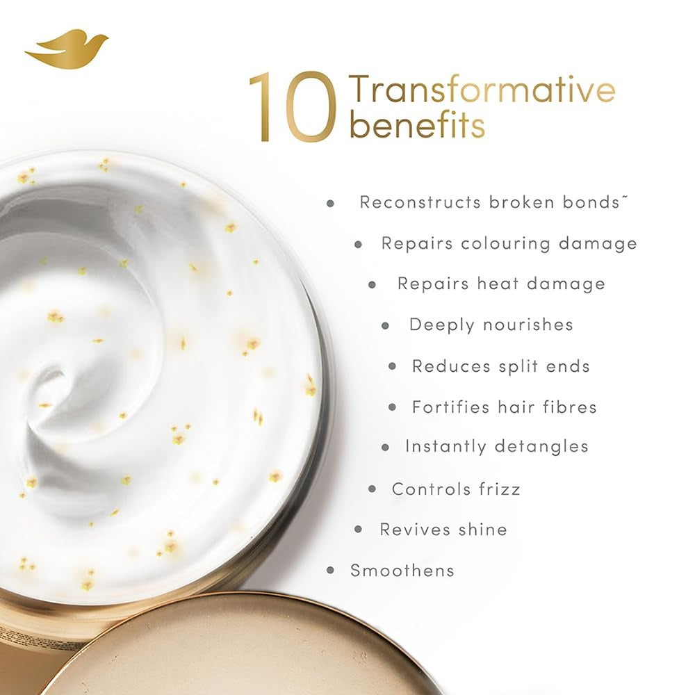 Dove 10in1 Peptide Bond Strength Hair Treatment Mask 300 ml |For Extremely Damaged Hair | with PROTEIN PEPTIDES beads| Reoncstructs bonds to repair heat