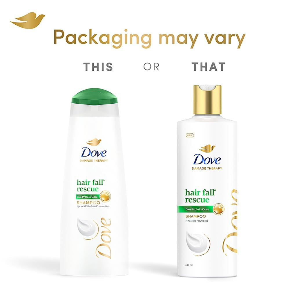 Dove Hair Fall Rescue Shampoo 340 ml|| For Damaged Hair|| Hair Fall Control for Thicker Hair - Mild Daily Anti Hair Fall Shampoo for Men & Women