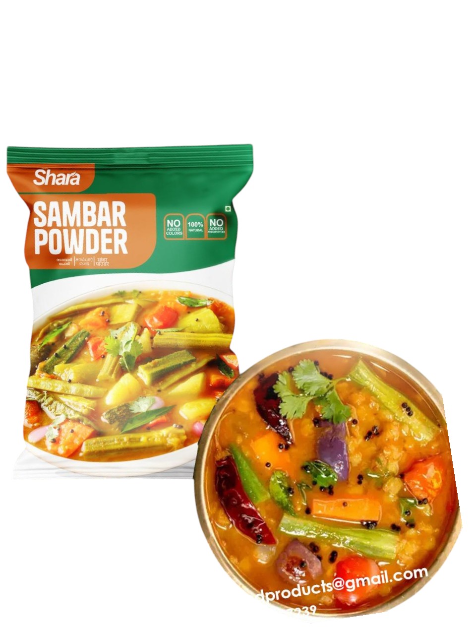 Sambar Powder | Shara sambar powder | Authentic South Indian Masala | 100% Natural Spices | No Added Colors or Preservatives | Fresh & Aromatic