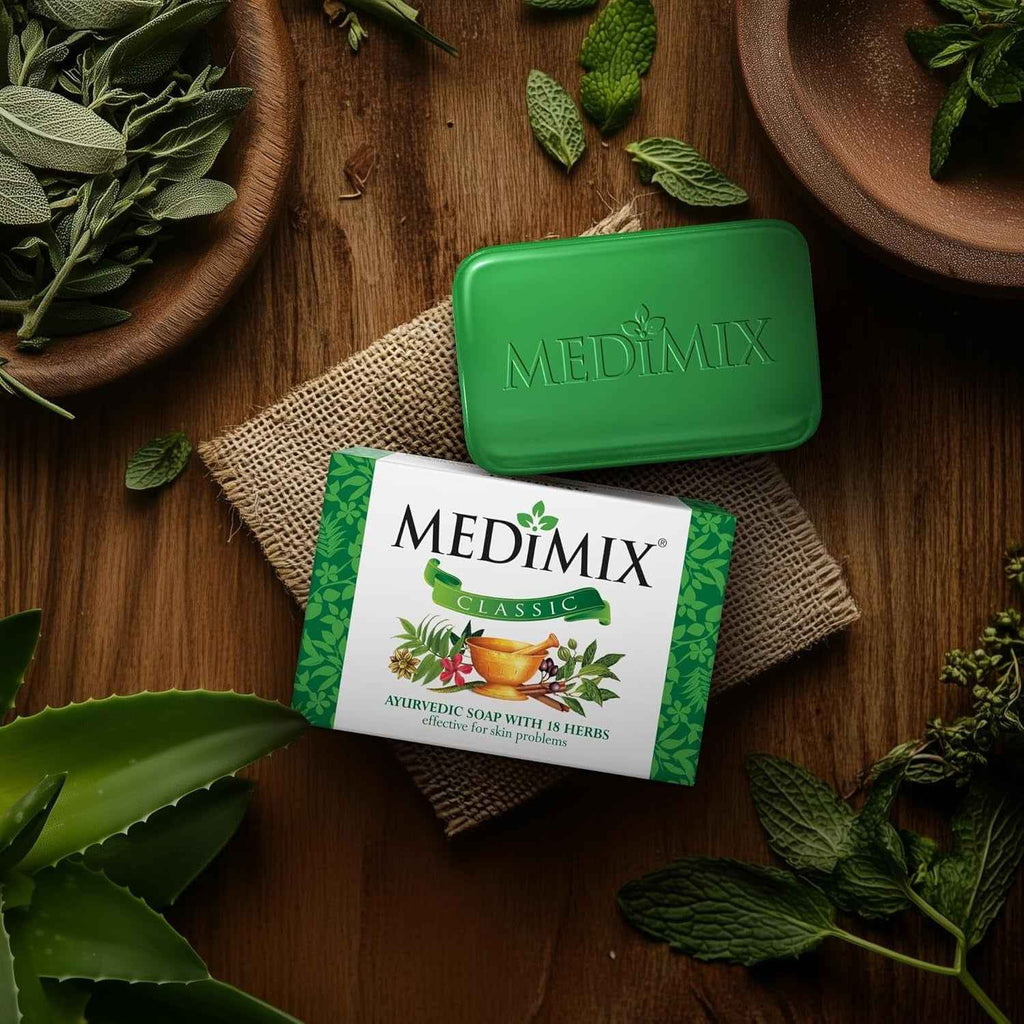 Medimix Classic Ayurvedic Traditionally Made Soap 150g (4 + 1 Combo Pack) | Infused with 18 Herbs | Effective for Skin Problems,Medimix soap, Medimix Classic,