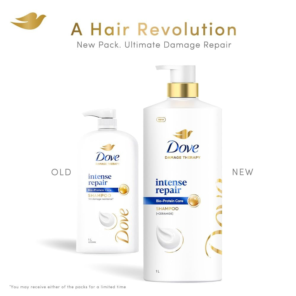 Dove Intense Repair Shampoo 1 L|| Repairs Dry and Damaged|| Strengthening Shampoo for Smooth & Strong Hair - Mild for Men & Women