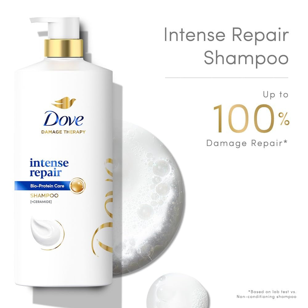 Dove Intense Repair Shampoo 1 L|| Repairs Dry and Damaged|| Strengthening Shampoo for Smooth & Strong Hair - Mild for Men & Women