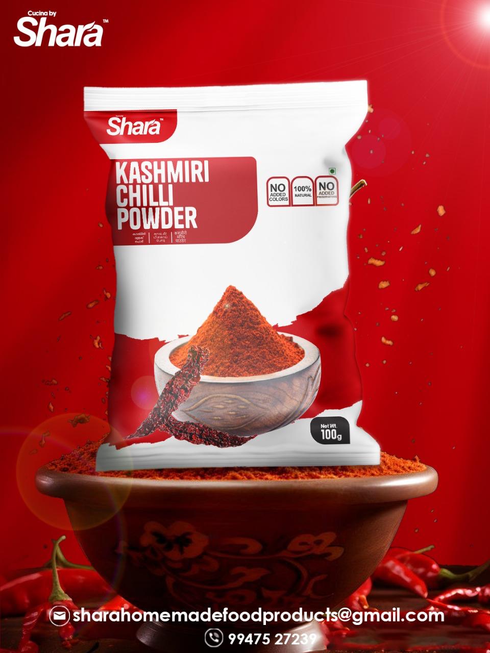 Kashmiri Chilli Powder | shara kashmiri chilli powder | Mild Heat & Natural Red Color | 100% Pure & Additive-Free | Premium Lal Mirch.