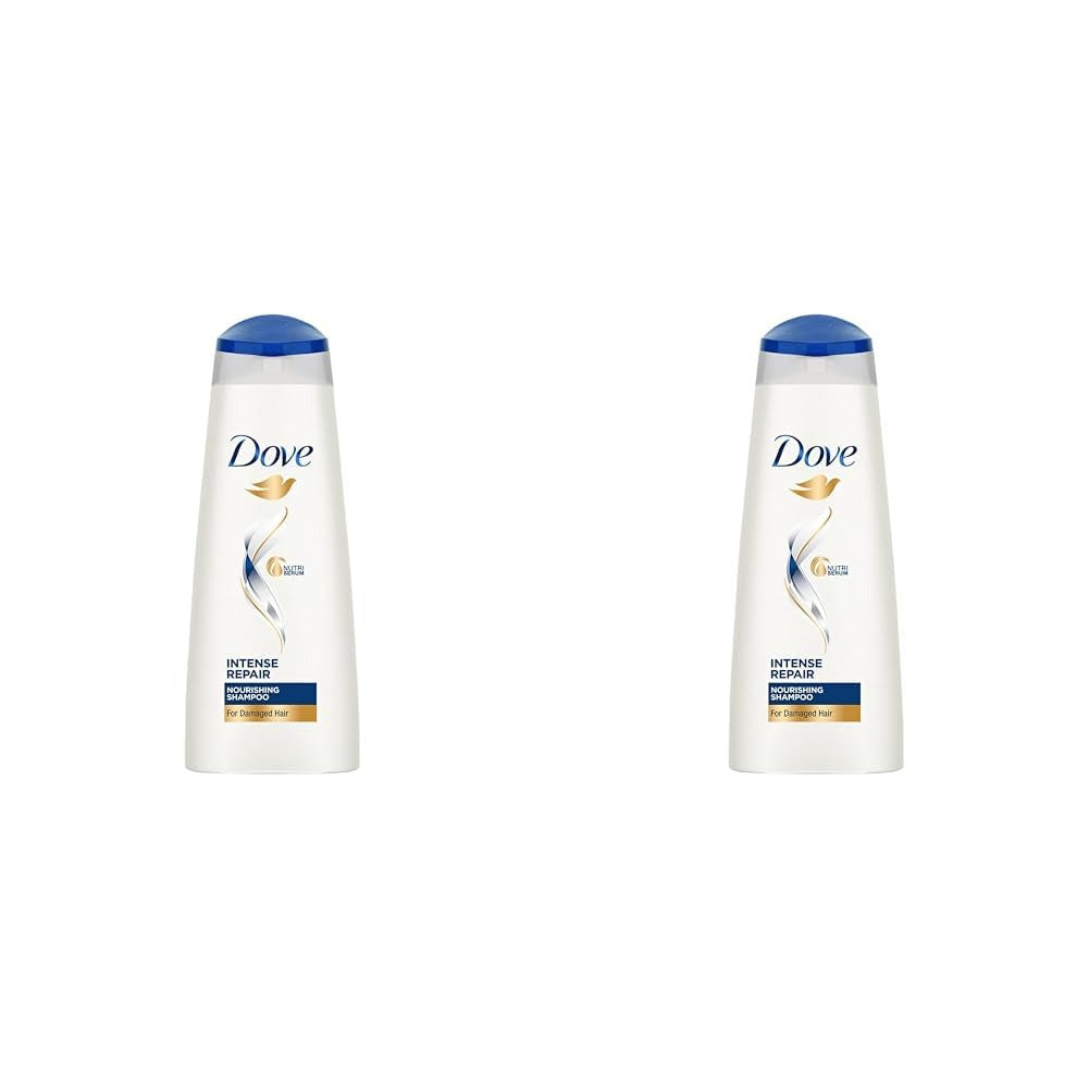 Dove Intense Repair Shampoo 340 ml - Repairs Dry and Damaged Hair, Strengthening for Smooth & Strong Hair - Mild Daily for Men & Women (Pack of 2)