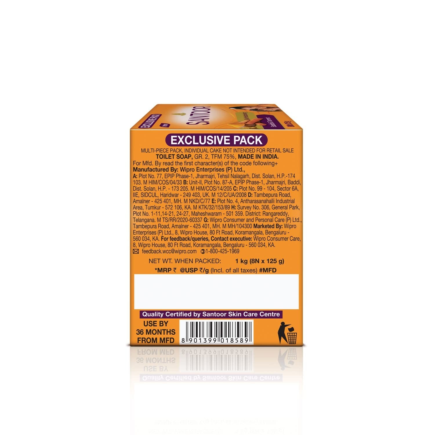Santoor Skin Moisturizing Sandal & Turmeric Bathing Soap with Nourishing & Anti-Aging Properties| For Soft & Smooth and Younger-Looking Skin| For All Skin Types