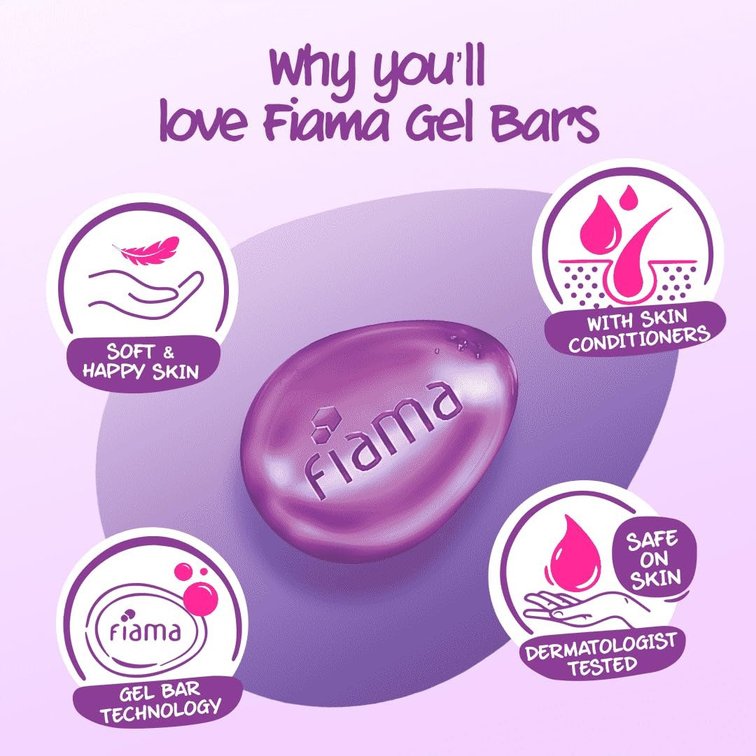 Fiama Gel Bathing Bar Mega Celebration Pack, With 8 Unique Gel Bars, 1000g (125g - Pack of 8), with Skin Conditioners For Moisturized Skin, Soap for Women & Men