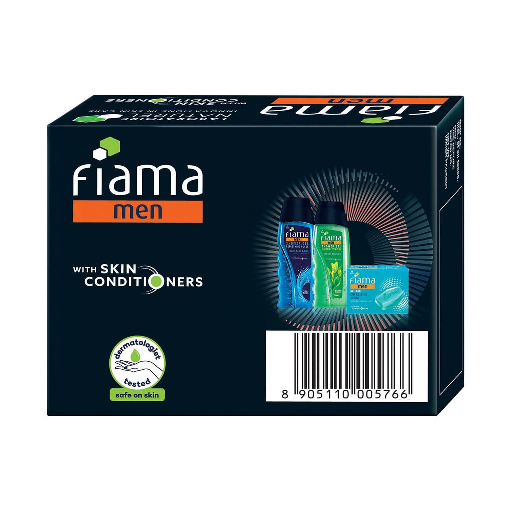 Fiama Men Deep Clean Gel Bar, with Charcoal, Grapefruit & Skin Conditioners, 125g Soap for Men, Skin Friendly pH, For All Skin Types