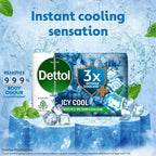 Dettol Icy Cool Bathing Soap Bar With 3x intense cooling (625gm), 125gm - Pack of 5,Dettol Icy Cool Soap, Cooling Bathing Bar, Menthol Soap,