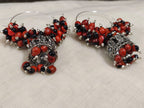 Earrings - Kunnikuru Earring | Red white Kunnikuru earrings | Beaded Kunnikuru earrings | Handmade Kunnikuru earrings | Antique Kunnikuru earrings | Ethnic Kunnikuru jewelry