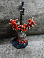 Earrings - Kunnikuru Earring | Red white Kunnikuru earrings | Beaded Kunnikuru earrings | Handmade Kunnikuru earrings | Antique Kunnikuru earrings | Ethnic Kunnikuru jewelry