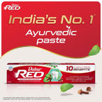 Dabur Red Paste - India's No.1 Ayurvedic Paste, Provides Protection Plaque Removal, Toothache, Yellow Teeth, Bad Breath- 800g (200gm*4)