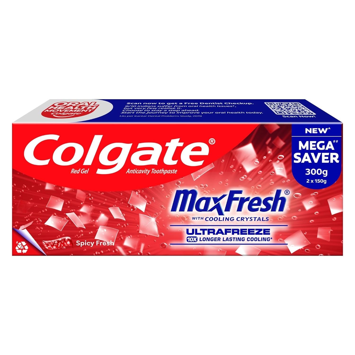 Colgate Max Fresh Toothpaste, Red Gel Paste with Menthol For Tooth Decay Prevention, Cavity Protection, Gum Protection, Whitening, Eliminates Bad Breath (300g,