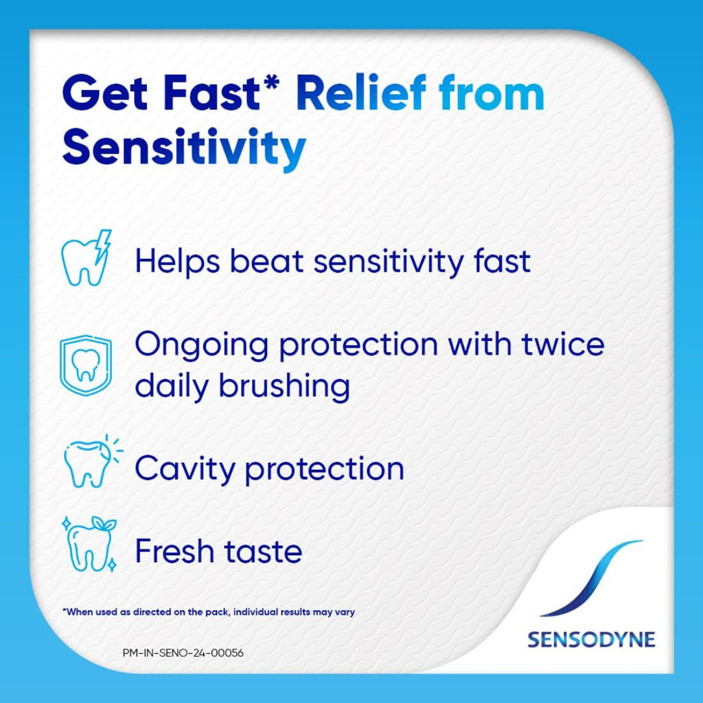 Sensodyne Toothpaste Rapid Relief | Fast Sensitivity Relief Tooth Paste Combo Pack - 160gm (80gm x 2) | Fresh Taste