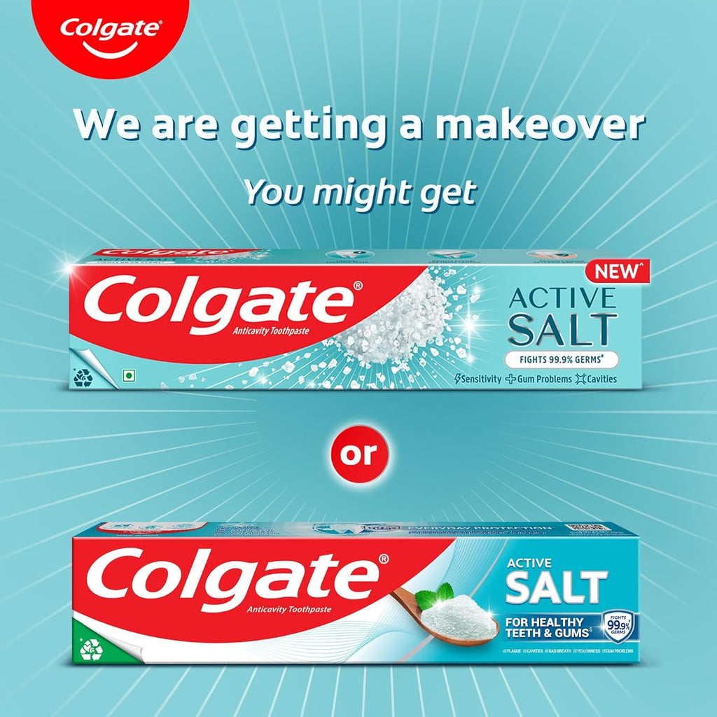 Colgate Active Salt Toothpaste, Daily Germ Protection, Pack Of 100G, Oral Care, Colgate Toothpaste With Salt And Mint, Healthy Gums & Teeth, Toothpaste