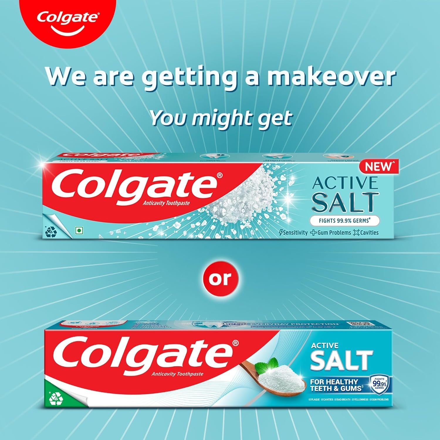 Colgate Active Salt Toothpaste, Daily Germ Protection, Pack Of 100G, Oral Care, Colgate Toothpaste With Salt And Mint, Healthy Gums & Teeth, Toothpaste