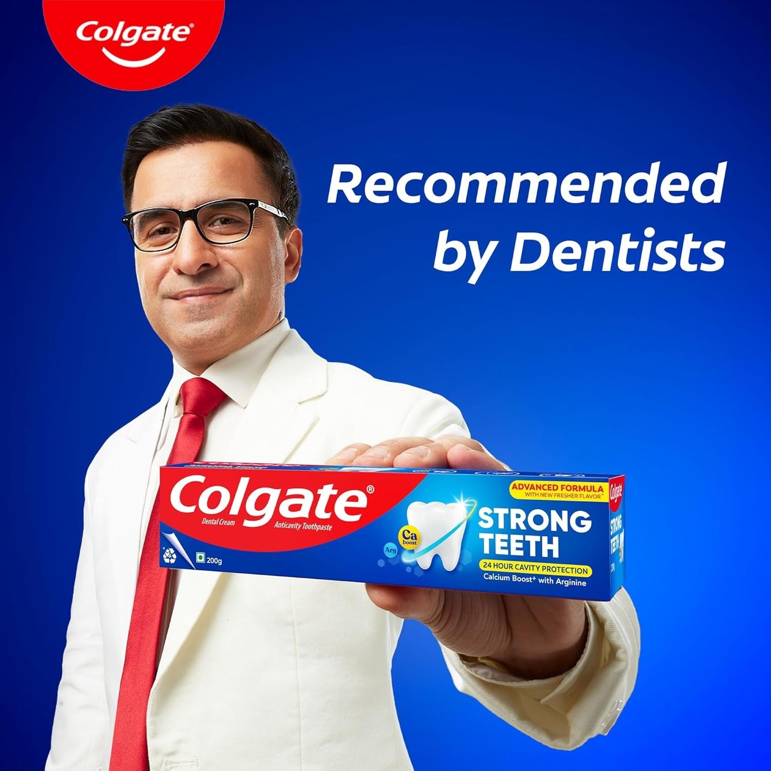 Colgate Strong Teeth Toothpaste with Amino Shakti for Cavity Protection - India's No.1 Toothpaste (200 g)
