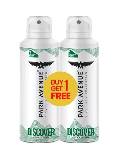 Park Avenue Men Discover Premium Body Fresh Scent Deodorant Spray - (Combo Pack 1 + 1 Free, 150 Ml Each)