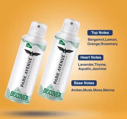 Park Avenue Men Discover Premium Body Fresh Scent Deodorant Spray - (Combo Pack 1 + 1 Free, 150 Ml Each)