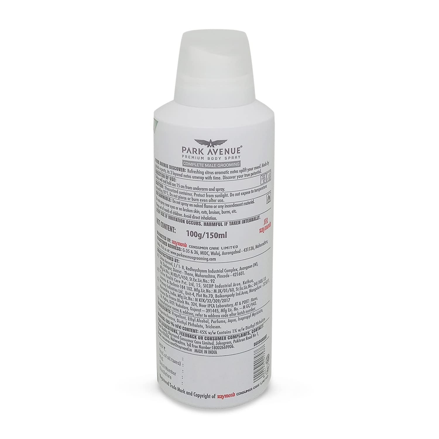 Park Avenue Men Discover Premium Body Fresh Scent Deodorant Spray - (Combo Pack 1 + 1 Free, 150 Ml Each)
